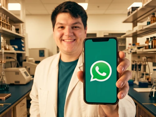 Professor mostrando o grupo exclusivo de alunos no WhatsApp